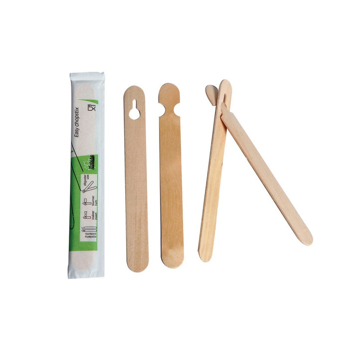 Baguette bois pour débutant emballée par paire 15 cm - 100 unités
