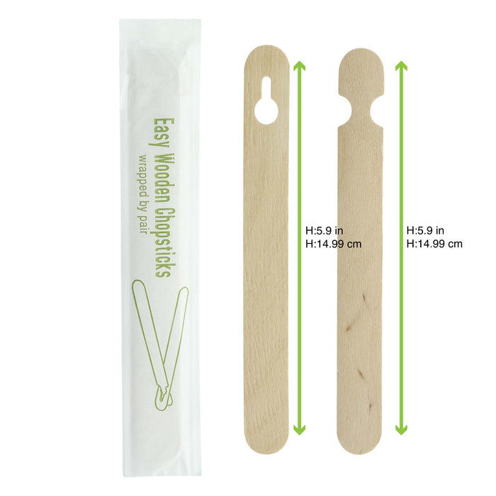 Baguette bois pour débutant emballée par paire - 15 cm - 100 unités