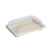 Barquette pulpe avec couvercle PS transparent "Itto" 18,8 cm x 13 cm x 1,5 cm - 50 unités