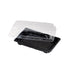 Barquette sushi plastique PS noir avec couvercle PET transparent Suky 17 x 12 x 4 cm - 50 unités