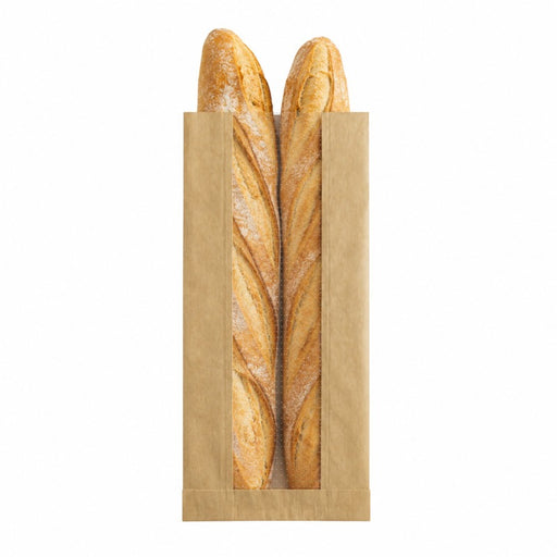 Sac papier kraft brun à fenêtre microperforée 140x70mm H440mm -1000 Pcs