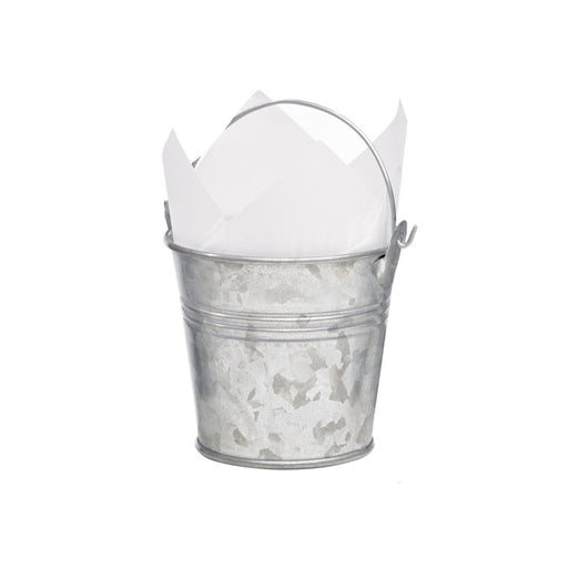 Seau en métal avec anse 200 ml - Ø 8 cm - H 7,5 cm - 24 unités