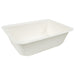 Barquette scellable blanche en pulpe laminée PLA - 950 ml - 19 cm x 13,7 cm x 5,5 cm - 100 unités
