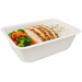 Barquette scellable blanche en pulpe laminée PLA - 950 ml - 19 cm x 13,7 cm x 5,5 cm - 100 unités