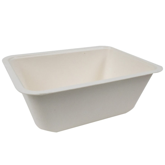 Barquette scellable pulpe laminée PLA 1200 ml 19 cm x 13,7 cm x 7 cm - 100 unités