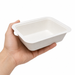 Barquette scellable blanche en pulpe laminée PLA - 375 ml - 13,7 cm x 9,5 cm x 4,5 cm - 100 unités