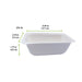 Barquette scellable blanche en pulpe laminée PLA - 375 ml - 13,7 cm x 9,5 cm x 4,5 cm - 100 unités