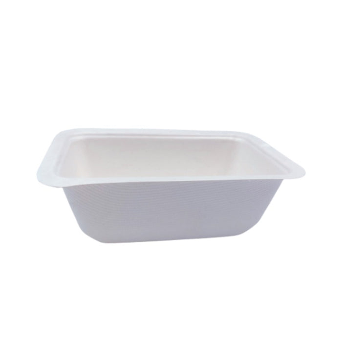 Barquette scellable pulpe laminée PLA - 375 ml - 13,7 cm x 9,5 cm x 4,5 cm - 100 unités