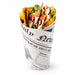 Gobelet carton snack refermable perforé blanc décor "Journal" - 480 ml - Ø 8,8 cm - H 15,7 cm - 50 unités
