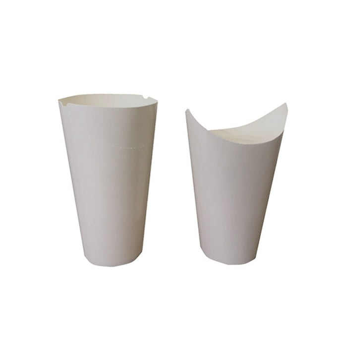 Gobelet carton snack refermable perforé blanc - 480 ml - Ø 9 cm - H 15,7 cm - 50 unités