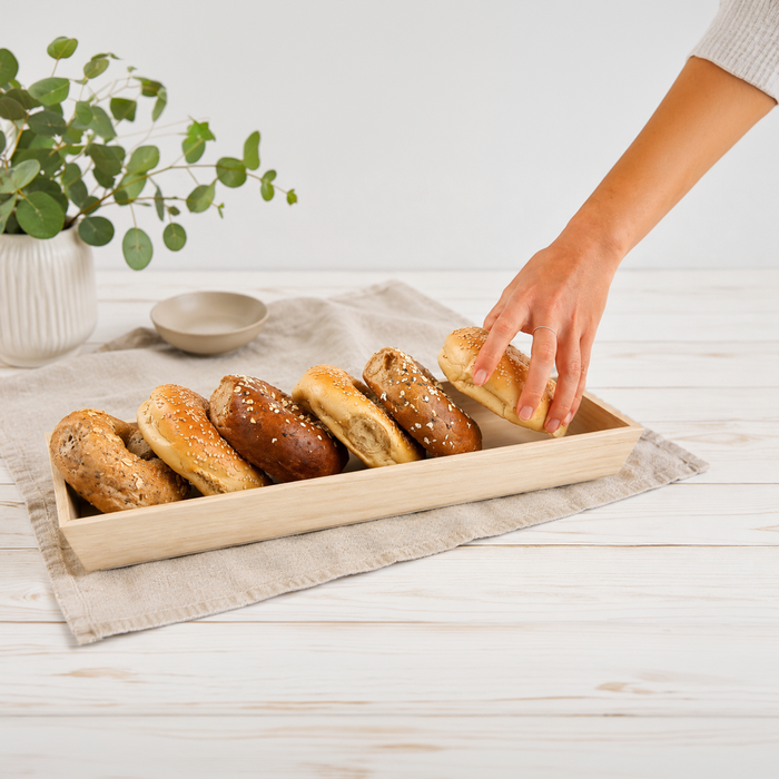 Plateau repas bois rectangulaire "Noa" - 39 cm x 15 cm x 4 cm - 10 unités