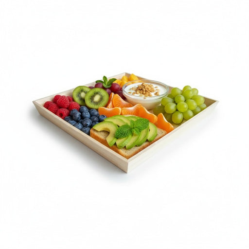 Plateau repas bois carré "Noa" 39 cm x 39 cm x 4 cm - 10 unités