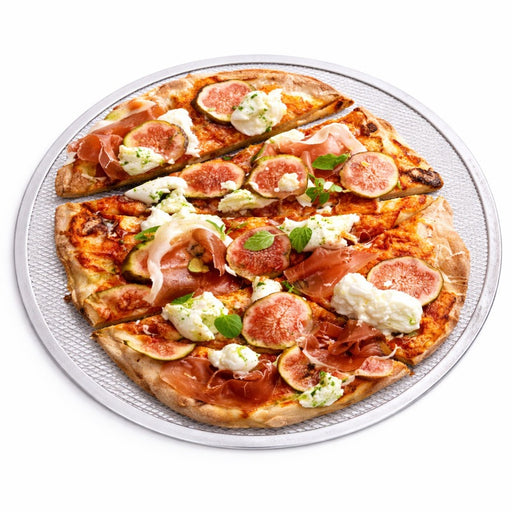 Grille à pizza ronde aluminium à fond ajouré Ø 50,8 cm H 0,4 cm - 12 unités