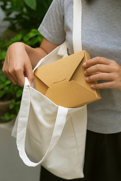 Sac en coton pour bento - Ø 17,5 cm - 20 unités