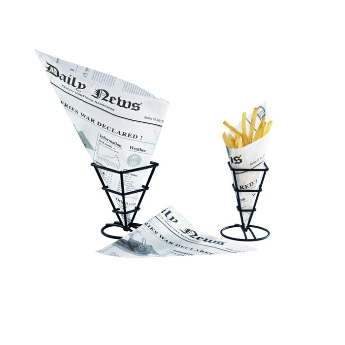 Porte cône carré métal noir 9,2 cm x 6,4 cm x 13 cm - 6 unités