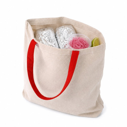 Tote bag à anses rouges 1 cm x 35 cm H 42 cm - 20 unités