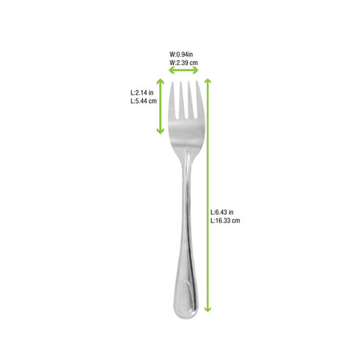 Fourchette 16,3 cm inox avec étui - 50 unités
