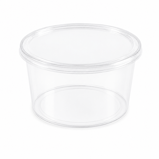 Couvercle en PP injecté transparent pour pot "Deli" - Ø 10 cm - Compatible avec 294DELIPP250 - 50 unités