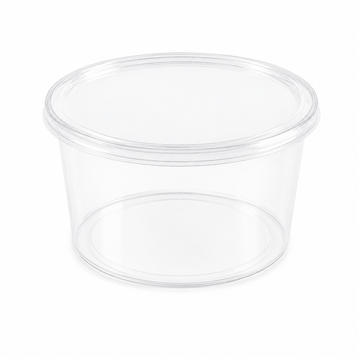 Couvercle en PP injecté transparent pour pot "Deli" - Ø 10 cm - Compatible avec 294DELIPP250 - 50 unités