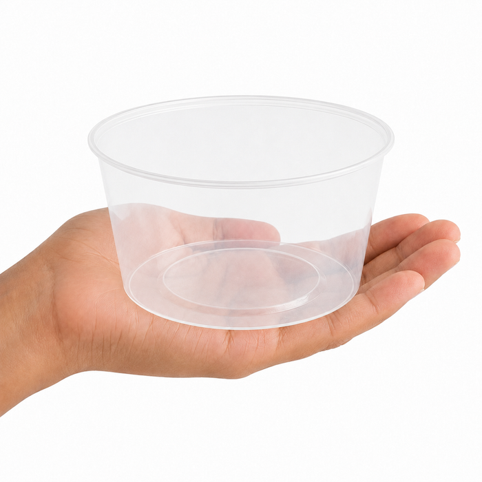 Pot "Deli" rond en PP injecté transparent - 300 ml - Ø 11,7 cm - H 4 cm - 50 unités