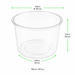 Pot "Deli" rond en PP injecté transparent - 750 ml - Ø 12,3 cm - H 9 cm - 50 unités