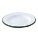 Enamel assiette acier emaillé blanche /bord vert Ø 24 cm - 12 unités