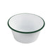 Enamel bol profond bords droits acier emaillé blanche /bord vert - 1500 ml - Ø 18 cm - H 9 cm - 12 unités