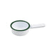 Enamel mini casserole blanche avec bord vert 100ml - 12 unités