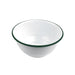 Enamel bol profond acier emaillé blanche /bord vert - 1500 ml - Ø 20 cm - H 9 cm - 12 unités