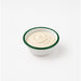 Enamel bol profond acier emaillé blanche /bord vert - 470 ml - Ø 14 cm - H 7 cm - 12 unités