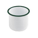 Enamel delipotacier emaillé blanche /bord vert - 1200 ml - Ø 12 cm - H 12 cm - 12 unités