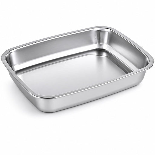 Barquettes inox scellables GN 1/2 32,5 cm x 26,5 cm H 5,2 cm - 6 unités