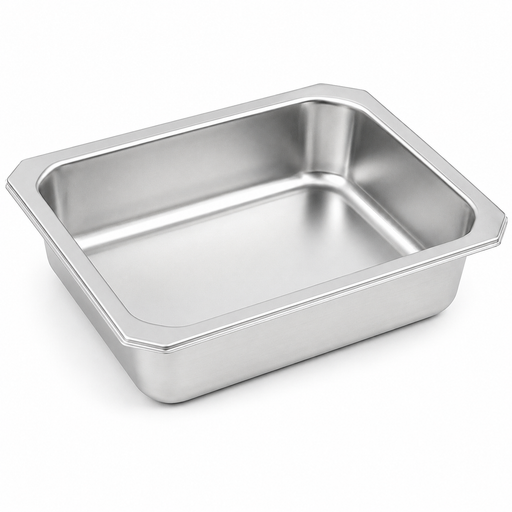 Barquette scellable gastronorme 1/4 en inox - 26,5 cm x 16 cm x 5 cm - 6 unités