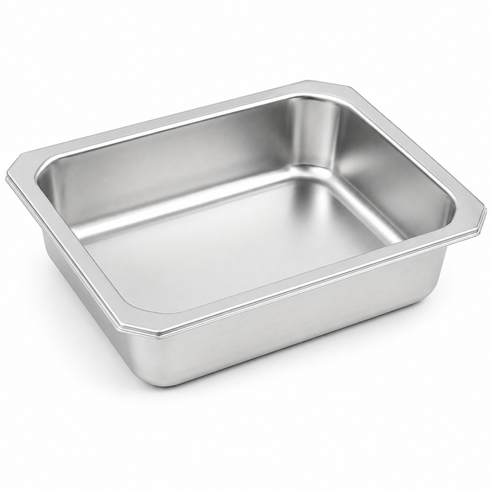 Barquette scellable gastronorme 1/4 en inox - 26,5 cm x 16 cm x 5 cm - 6 unités
