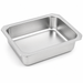 Barquette scellable gastronorme 1/4 en inox - 26,5 cm x 16 cm x 5 cm - 6 unités