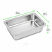 Barquette scellable gastronorme 1/4 en inox - 26,5 cm x 16 cm x 5 cm - 6 unités