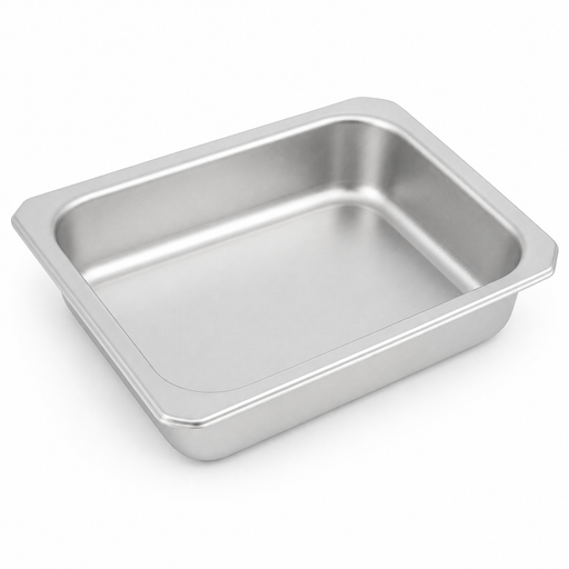 Barquette scellable gastronorme 1/8 en inox - 16 cm x 13 cm x 3,6 cm - 6 unités