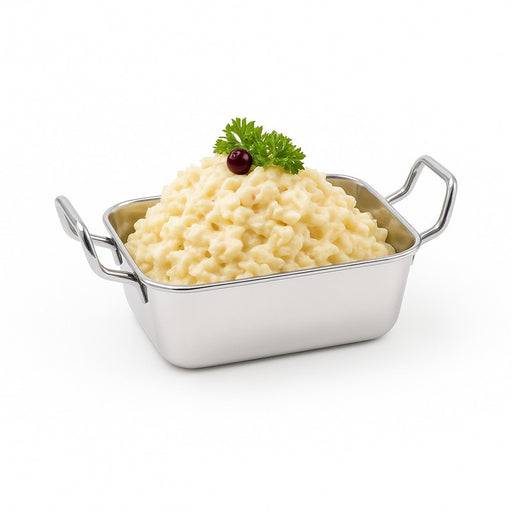 Mini plat inox rectangulaire avec poignées 420 ml 14 cm x 9 cm - 12 unités
