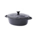 Mini cocotte ovale avec couvercle en porcelaine noire 320 ml 20 x 12 x 9 cm - 6 unités