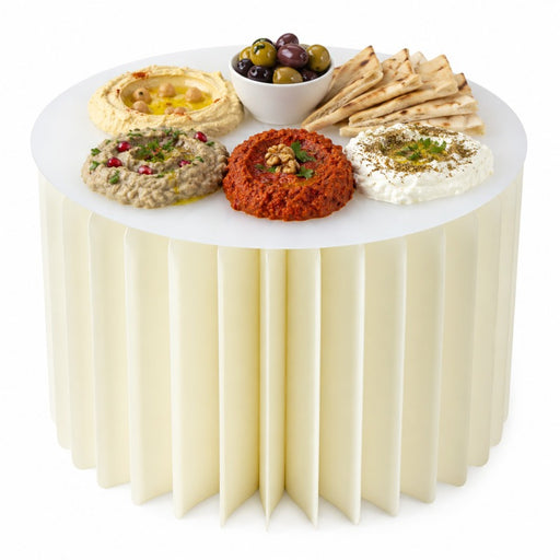 Presentoir blanc pliable avec plateau en acrylique H 40 cm - 6 unités