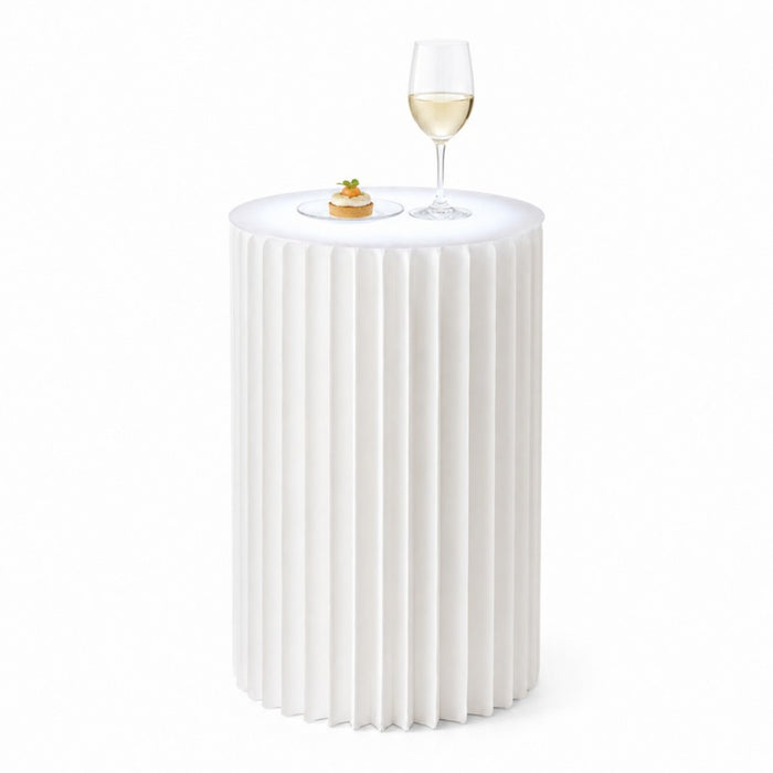 Table blanche illuminé et pliable avec plateau en acrylique H1 0 cm - 1 unité