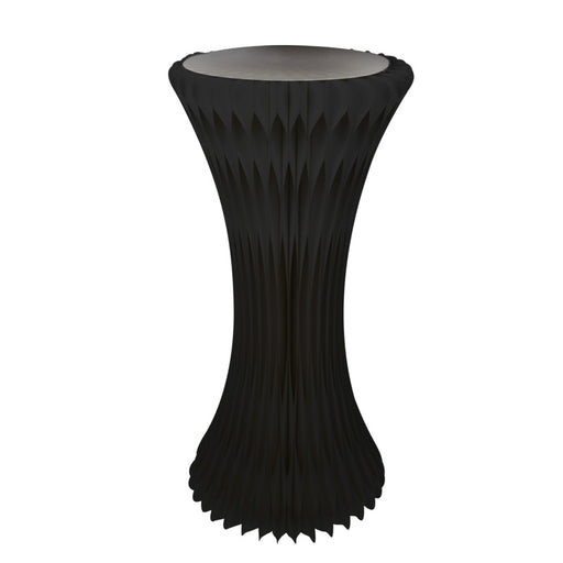 Tour illuminée et pliable noire avec plateau en acrylique - Ø 50 cm - H 100 cm - 2 unités