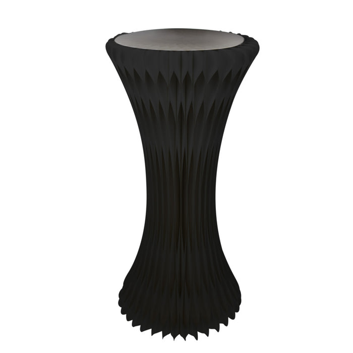 Tour illuminée et pliable noire avec plateau en acrylique - Ø 50 cm - H 100 cm - 2 unités