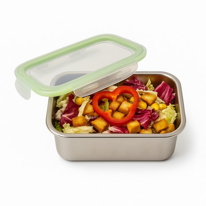 Noxbox boite repas rectangulaire inox avec couvercle PP 1000ml - 6 unités