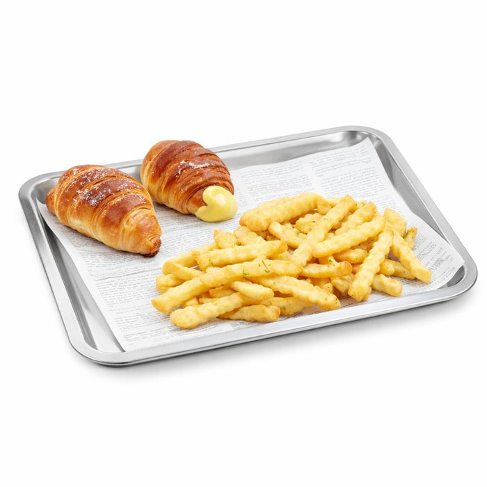 Plateau en acier inoxydable - 36 cm x 27 cm x 2 cm - 20 unités