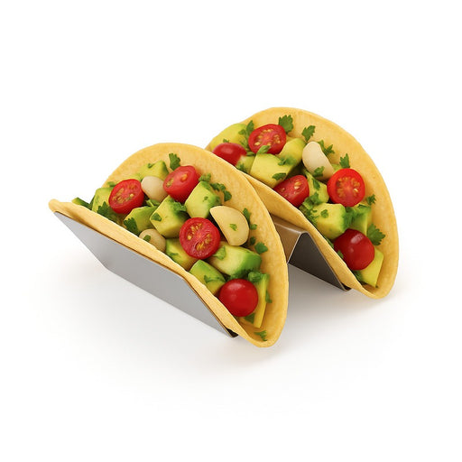 Support en acier inoxydable pour 2 tacos -13 cm x 10 cm x 5 cm - 6 unités