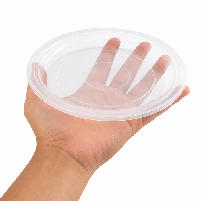 Couvercle en PP injecté transparent - Ø 17,6 cm - Compatible avec 294BOLPP1050T, 294BOLPP1120T, 294BOLPP1260T - 50 unités