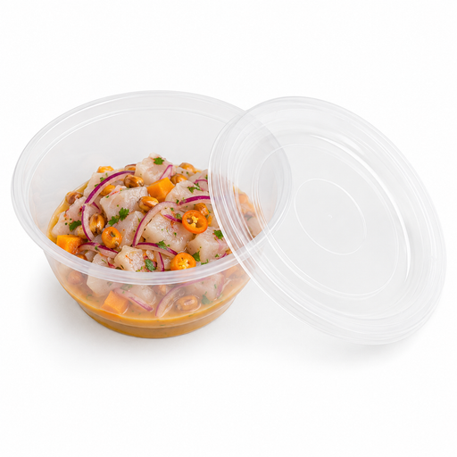 Couvercle en PP injecté transparent - Ø 17,6 cm - Compatible avec 294BOLPP1050T, 294BOLPP1120T, 294BOLPP1260T - 50 unités