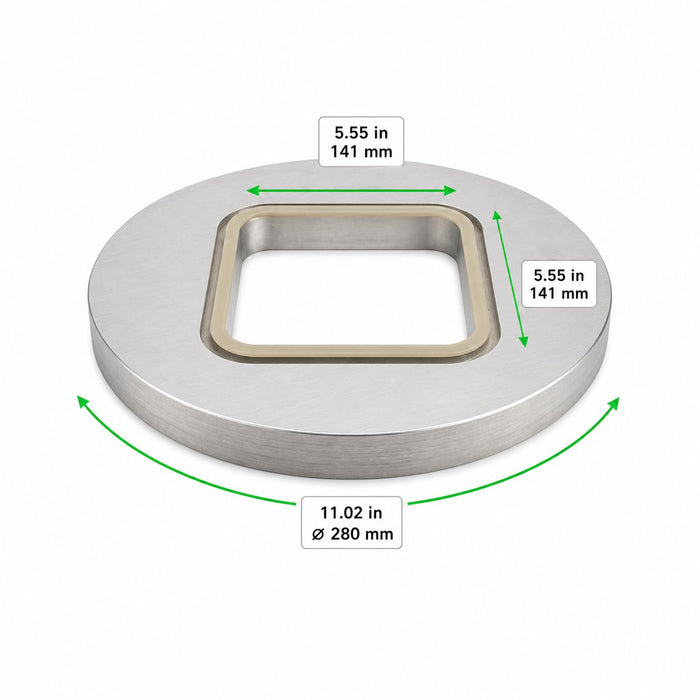 Opseal moule de scellage carré - 14,1 cm x 14,1 cm - dimensions