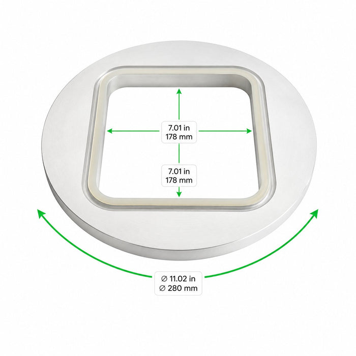 Opseal moule de scellage carré - 17,8 cm x 17,8 cm - dimensions